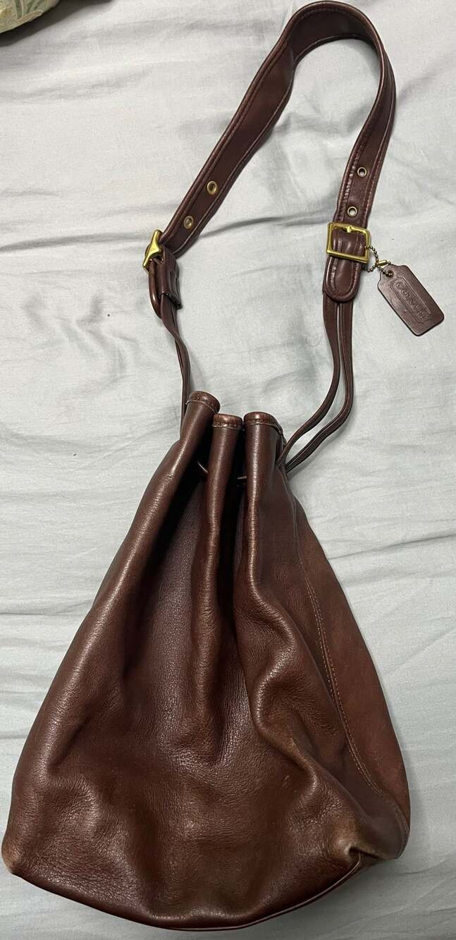 Vintage coach legacy brown leather bucket bag 9165